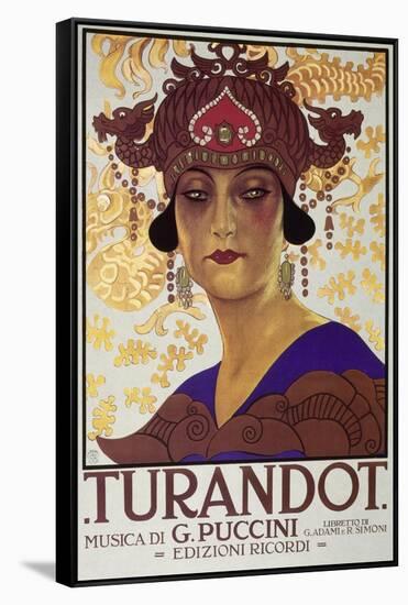Title Page of Score of Turandot, Opera by Giacomo Puccini-null-Framed Stretched Canvas