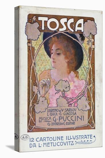 Title Page of Score Sheet for the Opera Tosca by Puccini, c.1910-Italian School-Stretched Canvas