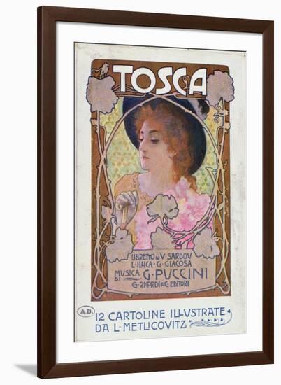 Title Page of Score Sheet for the Opera Tosca by Puccini, c.1910-Italian School-Framed Giclee Print