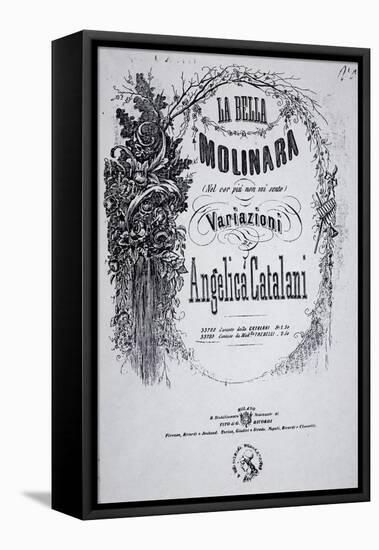 Title Page of Sheet Music for Beautiful Miller-Woman, Variation by Angelica Catalani-null-Framed Stretched Canvas