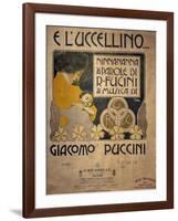 Title Page of Sheet Music of E L'Uccellino, Lullaby-Giacomo Puccini-Framed Giclee Print