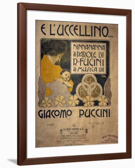Title Page of Sheet Music of E L'Uccellino, Lullaby-Giacomo Puccini-Framed Giclee Print