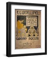 Title Page of Sheet Music of E L'Uccellino, Lullaby-Giacomo Puccini-Framed Giclee Print