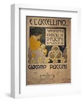 Title Page of Sheet Music of E L'Uccellino, Lullaby-Giacomo Puccini-Framed Giclee Print