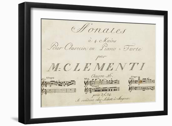 Title Page of Sonata for Four Hands-Muzio Clementi-Framed Giclee Print