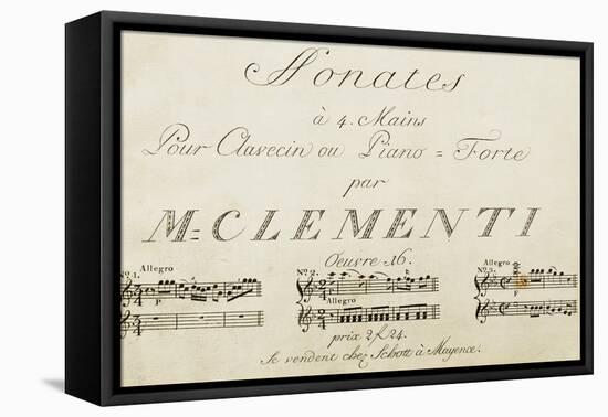 Title Page of Sonata for Four Hands-Muzio Clementi-Framed Stretched Canvas
