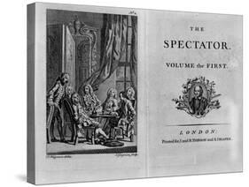 Title Page of the First Volume of the Collected Edition of the Spectator, Published C.1788-null-Stretched Canvas