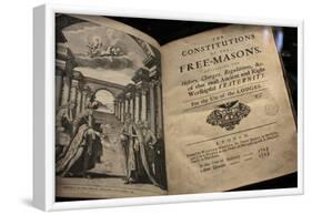 Title page of the Freemason Constitution, Freemasons' Museum, France-Godong-Framed Photographic Print