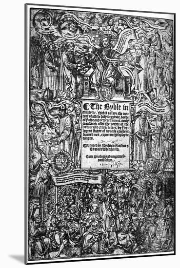 Title Page of the Great Bible, 1539-null-Mounted Giclee Print