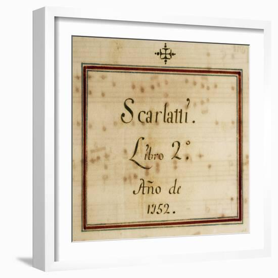 Title Page of the Second Volume of the Sonatas Collection for Harpsichord in 13 Volumes, 1752-Domenico Scarlatti-Framed Giclee Print