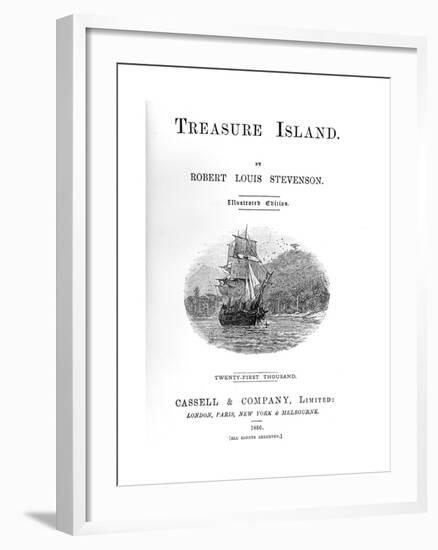 Title Page of Treasure Island by Robert Louis Stevenson, 1886-null-Framed Giclee Print