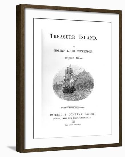 Title Page of Treasure Island by Robert Louis Stevenson, 1886-null-Framed Giclee Print