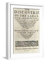 Title Page of Walter Raleigh's Book "The Discoverie of ...Guiana," London, 1596-null-Framed Giclee Print