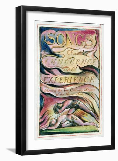 Title Page: Plate 1 from 'Songs of Innocence and of Experience' C.1815-26-William Blake-Framed Giclee Print