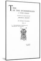 Title Page to 'tess of the D'Urbervilles' by Thomas Hardy, Edition Published in 1892-null-Mounted Giclee Print