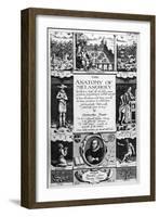 Title-Page to 'The Anatomy of Melancholy' by Robert Burton, 1628-Christof Le Blon-Framed Giclee Print