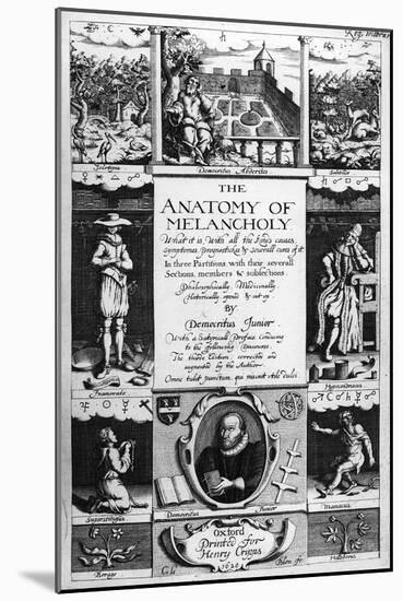 Title-Page to 'The Anatomy of Melancholy' by Robert Burton, 1628-Christof Le Blon-Mounted Giclee Print