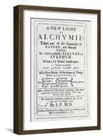 Title Page to the English Edition of 'A New Light on Alchemy' by Michal Sedziwoj, 1650-English School-Framed Giclee Print