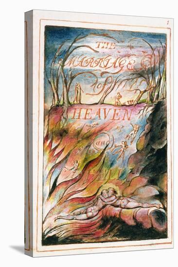 Title Page to 'The Marriage of Heaven and Hell', 1790-3-William Blake-Stretched Canvas