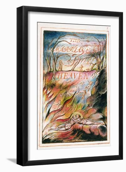 Title Page to 'The Marriage of Heaven and Hell', 1790-3-William Blake-Framed Giclee Print