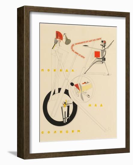 Title Sheet of Victory over the Sun by A. Kruchenykh, 1923-El Lissitzky-Framed Giclee Print