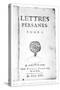 Titlepage of "Les Lettres Persanes" by Charles de Montesquieu 1721-null-Stretched Canvas