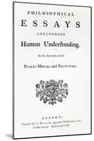 Titlepage of 'Philosophical Essays Concerning Human Understanding' by David Hume, 1748-English School-Mounted Giclee Print