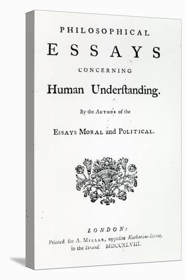 Titlepage of 'Philosophical Essays Concerning Human Understanding' by David Hume, 1748-English School-Stretched Canvas