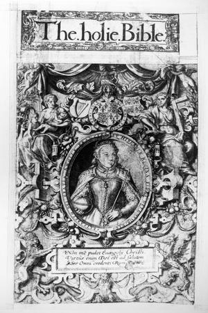 'Titlepage of the Bishop's Bible, Pub. in 1568' Giclee Print - English ...