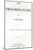 Titlepage to 'Die Traumdeutung' by Sigmund Freud, Published in 1899-German School-Mounted Giclee Print