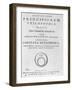 Titlepage to 'Renati Descartes Principiorum Philosophie' by Baruch Spinoza, Published in 1663-Dutch-Framed Giclee Print