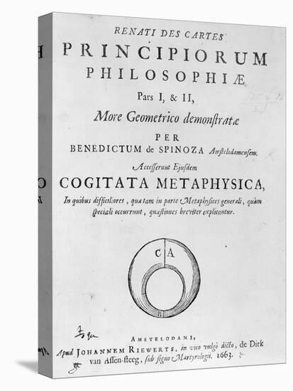 Titlepage to 'Renati Descartes Principiorum Philosophie' by Baruch Spinoza, Published in 1663-Dutch-Stretched Canvas