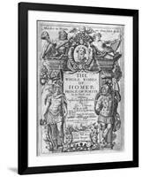 Titlepage to 'The Whole Works of Homer' Translated by George Chapman, Published in 1614-16-William Hole-Framed Giclee Print