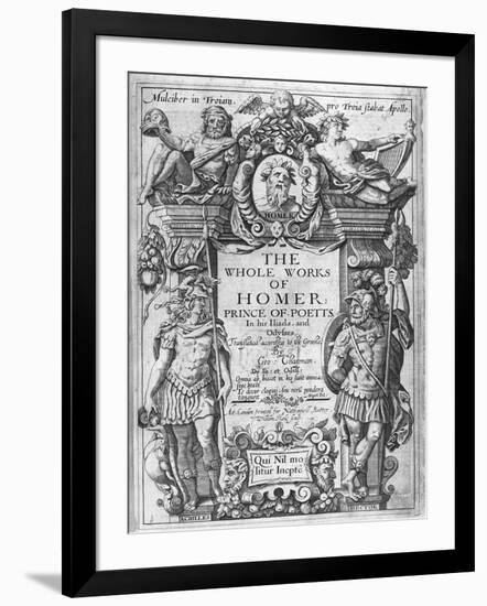 Titlepage to 'The Whole Works of Homer' Translated by George Chapman, Published in 1614-16-William Hole-Framed Giclee Print