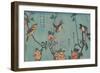 Titmouse and Camellias, Sparrow and Wild Roses and Black-naped Oriole and Cherry Blossoms, c.1833-Ando or Utagawa Hiroshige-Framed Giclee Print