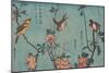 Titmouse and Camellias, Sparrow and Wild Roses and Black-naped Oriole and Cherry Blossoms, c.1833-Ando or Utagawa Hiroshige-Mounted Premium Giclee Print