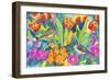 Titmouses and Tulips-Carissa Luminess-Framed Giclee Print