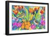 Titmouses and Tulips-Carissa Luminess-Framed Giclee Print