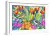 Titmouses and Tulips-Carissa Luminess-Framed Giclee Print