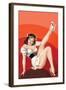 Titter Magazine; Winking Brunette-Peter Driben-Framed Art Print