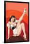 Titter Magazine; Winking Brunette-Peter Driben-Framed Art Print