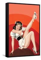 Titter Magazine; Winking Brunette-Peter Driben-Framed Stretched Canvas