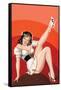 Titter Magazine; Winking Brunette-Peter Driben-Framed Stretched Canvas