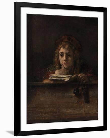 Titus at His Desk, 1655-Rembrandt van Rijn-Framed Giclee Print