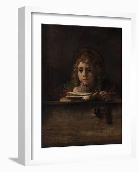 Titus at His Desk, 1655-Rembrandt van Rijn-Framed Giclee Print