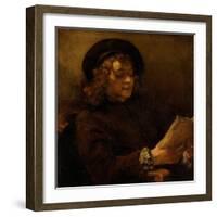 Titus reading, 1656-7-Rembrandt van Rijn-Framed Giclee Print