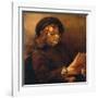 Titus, the Artist's Son, Reading, about 1656/57-Rembrandt van Rijn-Framed Giclee Print