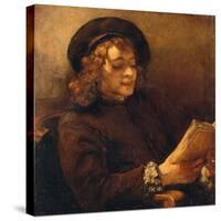 Titus, the Artist's Son, Reading, about 1656/57-Rembrandt van Rijn-Stretched Canvas