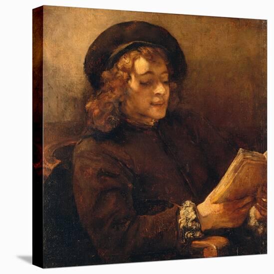 Titus, the Artist's Son, Reading, about 1656/57-Rembrandt van Rijn-Stretched Canvas