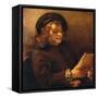 Titus, the Artist's Son, Reading, about 1656/57-Rembrandt van Rijn-Framed Stretched Canvas